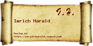 Imrich Harald névjegykártya